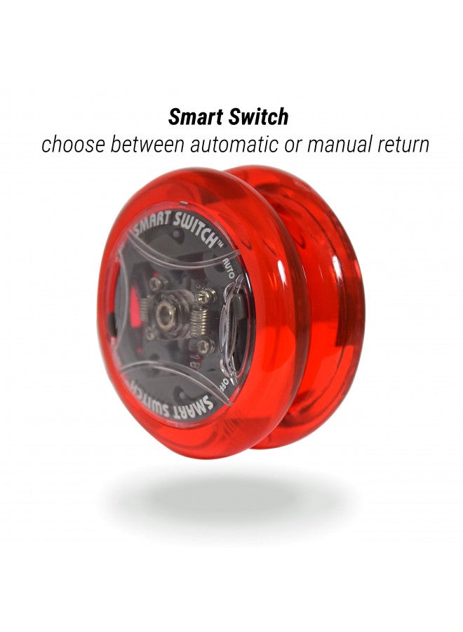 Yomega Power Brain XP yoyo - Professional yoyo with a Smart Switch which enables Players to Choose Between Auto-Return and Manual Styles of Play. + Extra 2 Strings & 3 Month Warranty (red) - Image 2