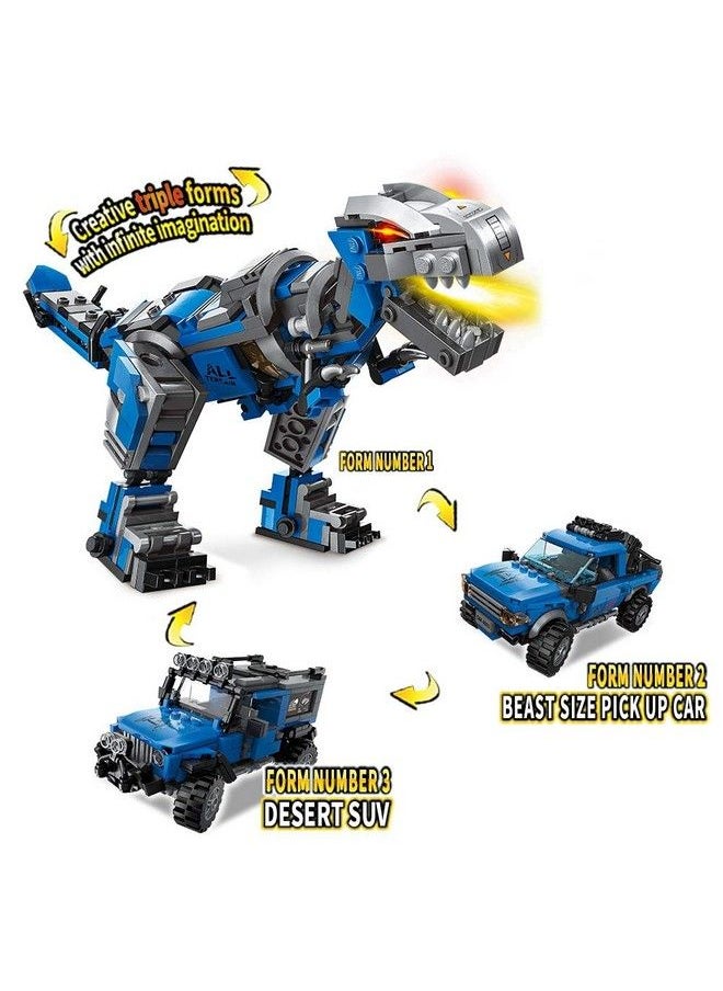Qman Creator 3In1 Stem Building Blocks Toy For Boys 612 Mechanical Trex/Pickup Trucks/Offroad Vehicle Bricks Building Kit Educational Toy For Kids 47 Best Gifts For 1215 Yrs Boys  - Image 3
