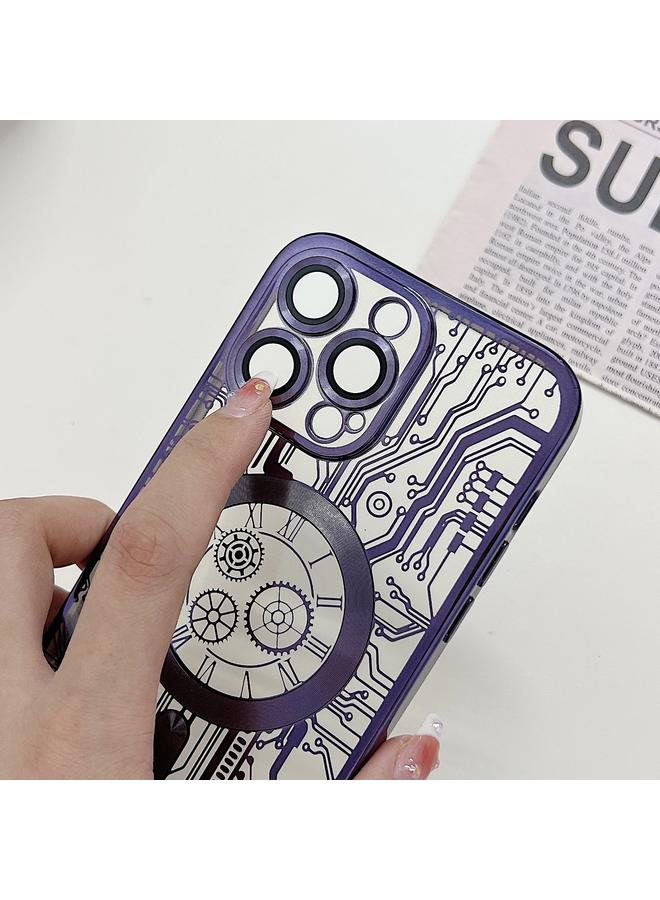 S-TOP Case For iPhone 14 Pro Max Electroplated Circuit Board Pattern MagSafe Phone Case - Image 4