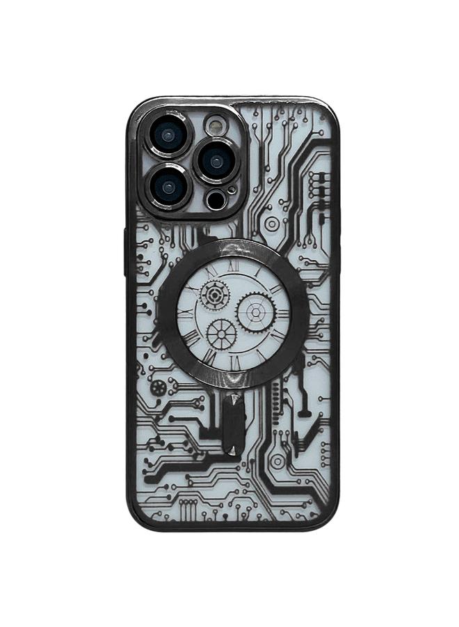 S-TOP Case For iPhone 14 Pro Max Electroplated Circuit Board Pattern MagSafe Phone Case - Image 1