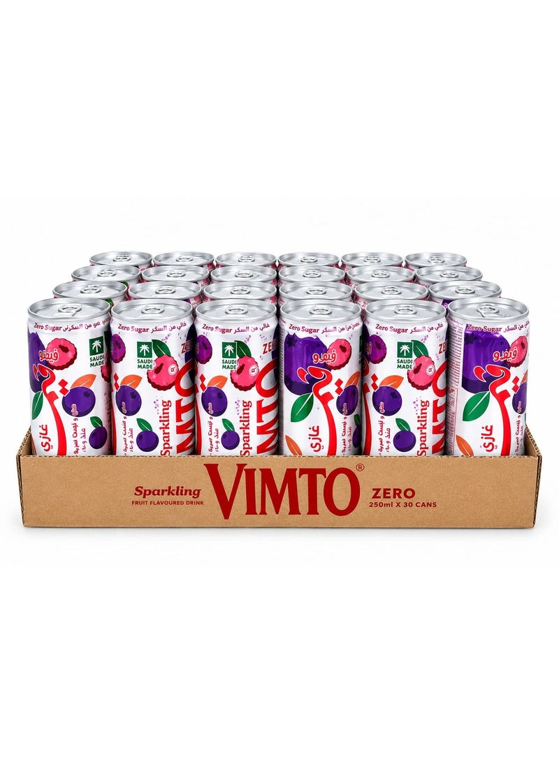 Vimto Fizzy Zero Fruit Flavored Drink 250ml in Can x 30 Pack