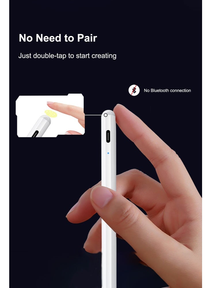 Stylus Pen for iPad 9th&10th Generation-Fast Charge Active Pencil Compatible with 2018-2024 Apple iPad Pro 11"/12.9"/M4, iPad Air 3/4/5/M2, iPad 6-10, iPad Mini 5/6 Gen - Image 3