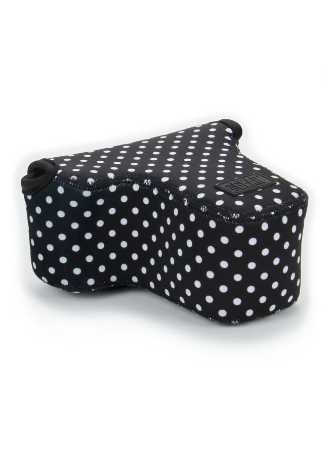 USA Gear USA GEAR DSLR Camera Sleeve with Neoprene Protection, Holster Belt Loop and Accessory Storage - Compatible with Canon EOS Rebel T7, 850D, 250D, SL3, R7, Nikon D3500, D5600, and More (Polka Dot)  - Image 2