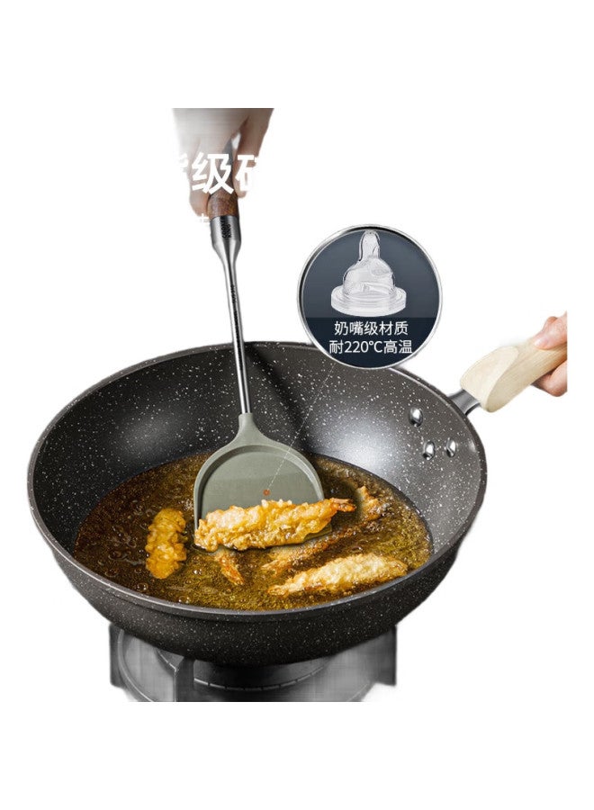 COOKER KING Chuidahuang Rosewood Silicone Spatula, 316 Stainless Steel Non-Stick Pan Wok Frying Pan Specialized Cooking Spatula, Heat-Resistant - Image 2