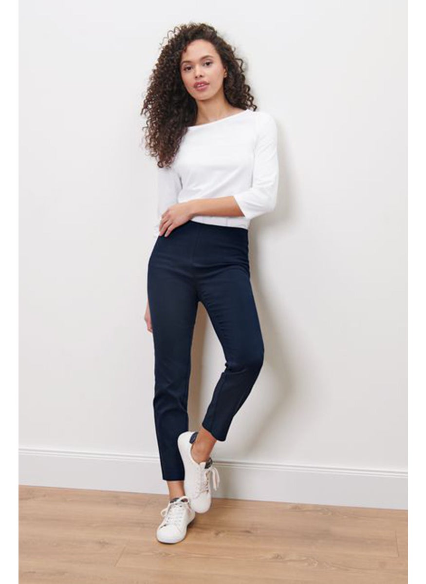 Tchibo - Women Regular Fit Plain Straight Leg Pant, Navy - Image 1