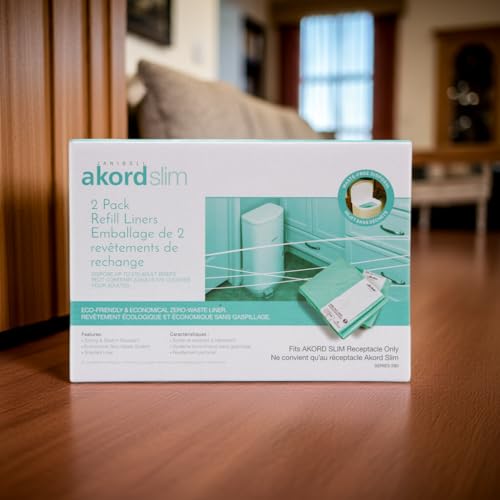 AKORD Janibell Akord Slim Diaper Pail Refill Liners, 2 Count, Scented & Stretch-Resistant, Holds Up to 288 Adult Briefs per Roll, Fits Akord Slim System, Easy Cut & Tie, Odor Control, Pack of 1 - Image 5