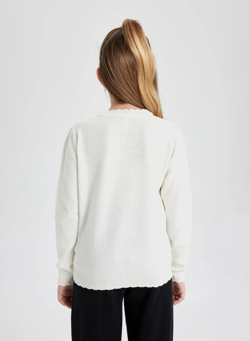 ديفاكتو كارديجان بياقة دائرية بقصة عادية