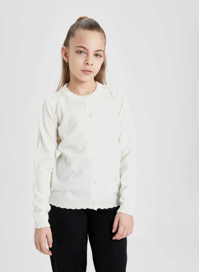 DeFacto  Regular Fit Crew Neck Cardigan  | Best Price UAE