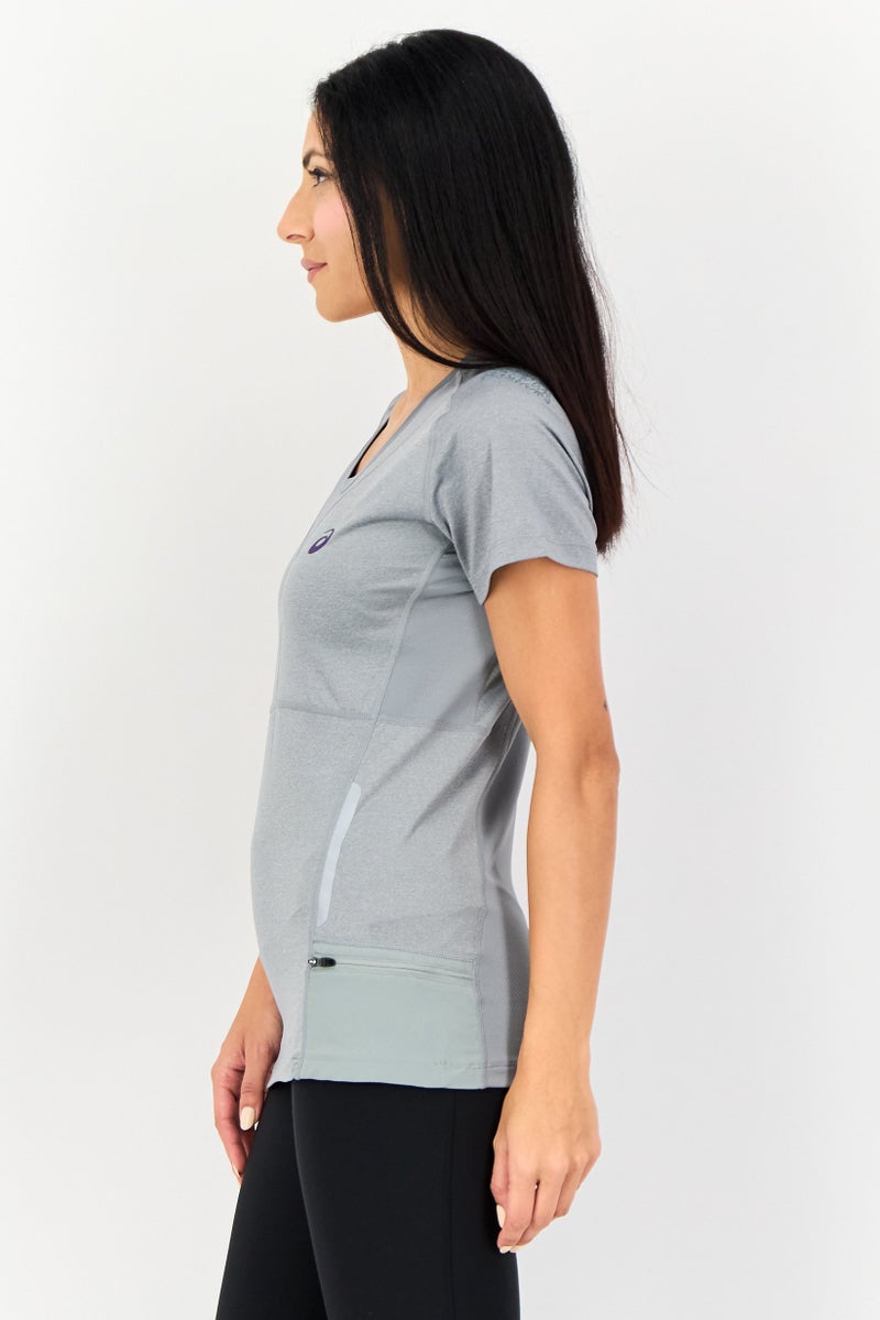 asics Women Sportswear Fit Short Sleeve Training T-Shirt, Heather Gray - Image 4