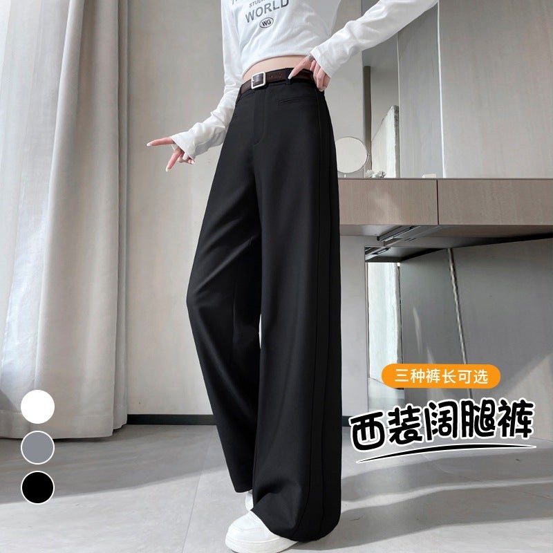 2025 Korean Style Ol Professional Suit Pants High-Waisted Slim Wide-Leg Pants Straight Casual Versatile Floor-Length Pants - Image 4