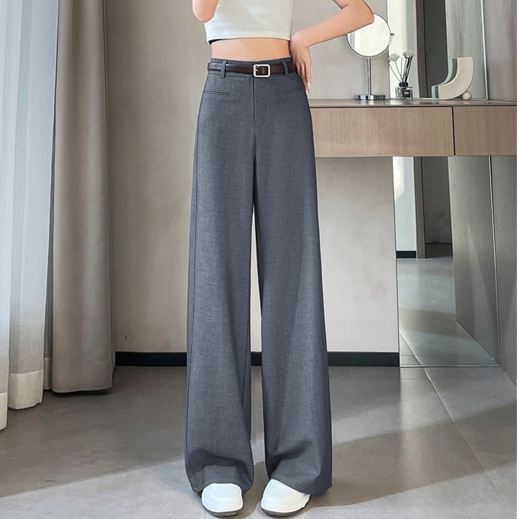 2025 Korean Style Ol Professional Suit Pants High-Waisted Slim Wide-Leg Pants Straight Casual Versatile Floor-Length Pants - Image 2