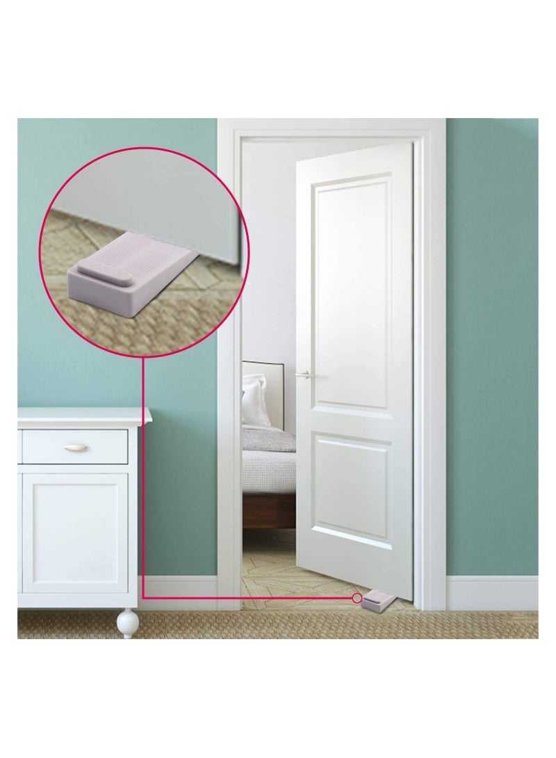 Door Wedge Rubber, Door Stopper, Heavy Duty Slip-resistant and Stackable Door Holders, Adjustable Height and Strong Grip on Tiles, Carpet, Wood, Cement and Laminate Floor, 4 PCS - Image 4