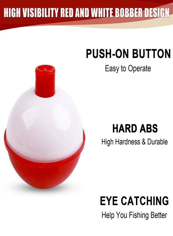 VATEICO Fishing Folats Bulk Hard ABS Bobbers Snap-on Floats Push Button Round Buoy Float Bobbers for Crappie Panfish Walleyes Red and White 0.75"-10pcs - Image 3
