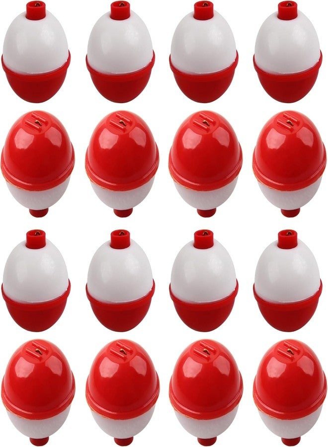 VATEICO Fishing Folats Bulk Hard ABS Bobbers Snap-on Floats Push Button Round Buoy Float Bobbers for Crappie Panfish Walleyes Red and White 0.75"-10pcs - Image 1