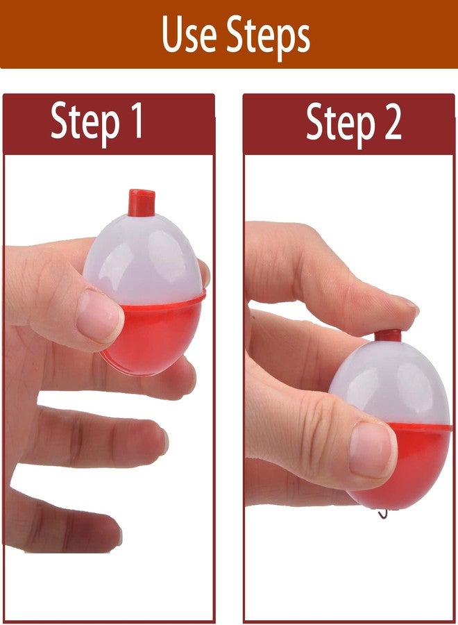VATEICO Fishing Folats Bulk Hard ABS Bobbers Snap-on Floats Push Button Round Buoy Float Bobbers for Crappie Panfish Walleyes Red and White 0.75"-10pcs - Image 4