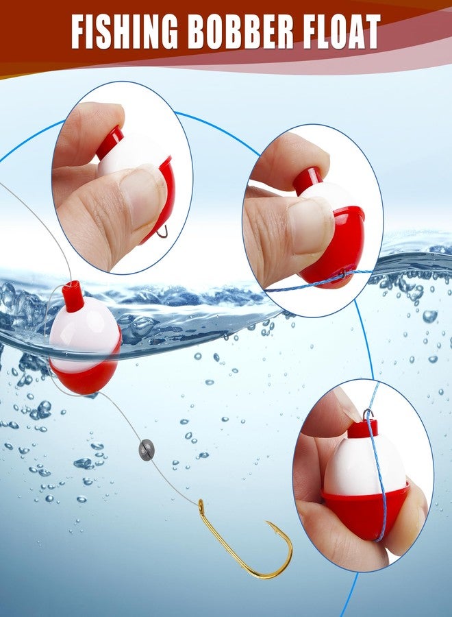 VATEICO Fishing Folats Bulk Hard ABS Bobbers Snap-on Floats Push Button Round Buoy Float Bobbers for Crappie Panfish Walleyes Red and White 0.75"-10pcs - Image 5