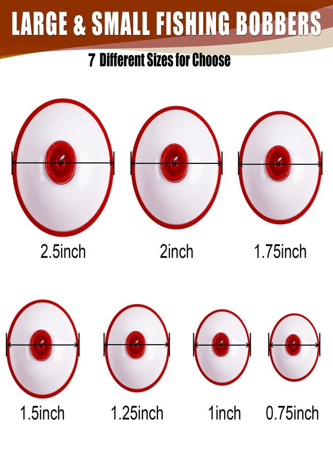 VATEICO Fishing Folats Bulk Hard ABS Bobbers Snap-on Floats Push Button Round Buoy Float Bobbers for Crappie Panfish Walleyes Red and White 0.75"-10pcs - Image 2