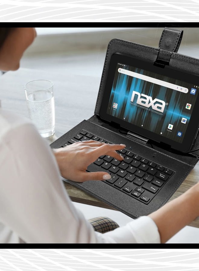 Naxa NID-7056 Android 11 Tablet with 7” HD TN Screen USB Keyboard Case and Headphone, 1.6 GHz Quad Core Processor, 2GB Ram, 32GB Storage, Front and Rear Cameras, Speaker and Microphone, Black - Image 5