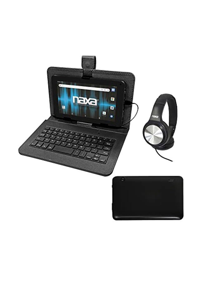 Naxa NID-7056 Android 11 Tablet with 7” HD TN Screen USB Keyboard Case and Headphone, 1.6 GHz Quad Core Processor, 2GB Ram, 32GB Storage, Front and Rear Cameras, Speaker and Microphone, Black - Image 2