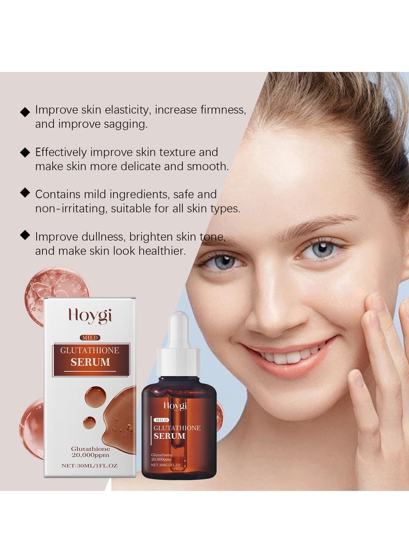 Hoygi - Glutathione Serum (30ml/1oz), High-Potency Facial Serum with 20,000ppm Glutathione, Boosts Skin Elasticity, Revitalizes Complexion,Provides Lasting Moisturization with Niacinamide - Image 1