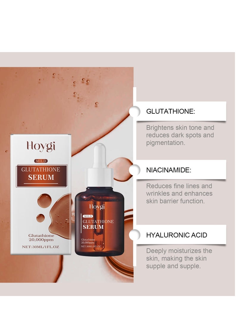Hoygi - Glutathione Serum (30ml/1oz), High-Potency Facial Serum with 20,000ppm Glutathione, Boosts Skin Elasticity, Revitalizes Complexion,Provides Lasting Moisturization with Niacinamide - Image 1