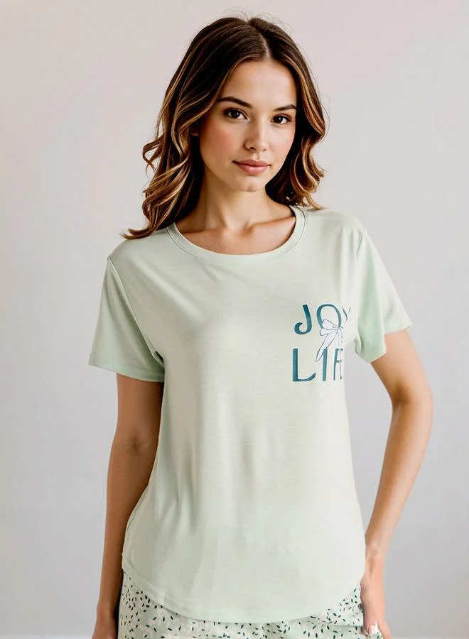 سبلاش فيڤ Graphic Print T-shirt and Pyjama Set