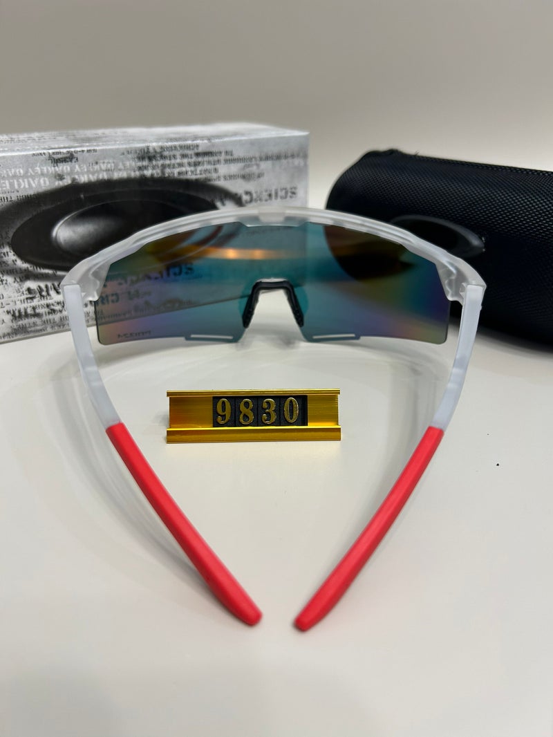 Oakley Classic Sunglasses Prizm Iridescent Mirror Shield Sunglasses,Lightweight Wrap-around Eyewear for Gulf Men Cycling & Desert Outdoor Activities - Image 3