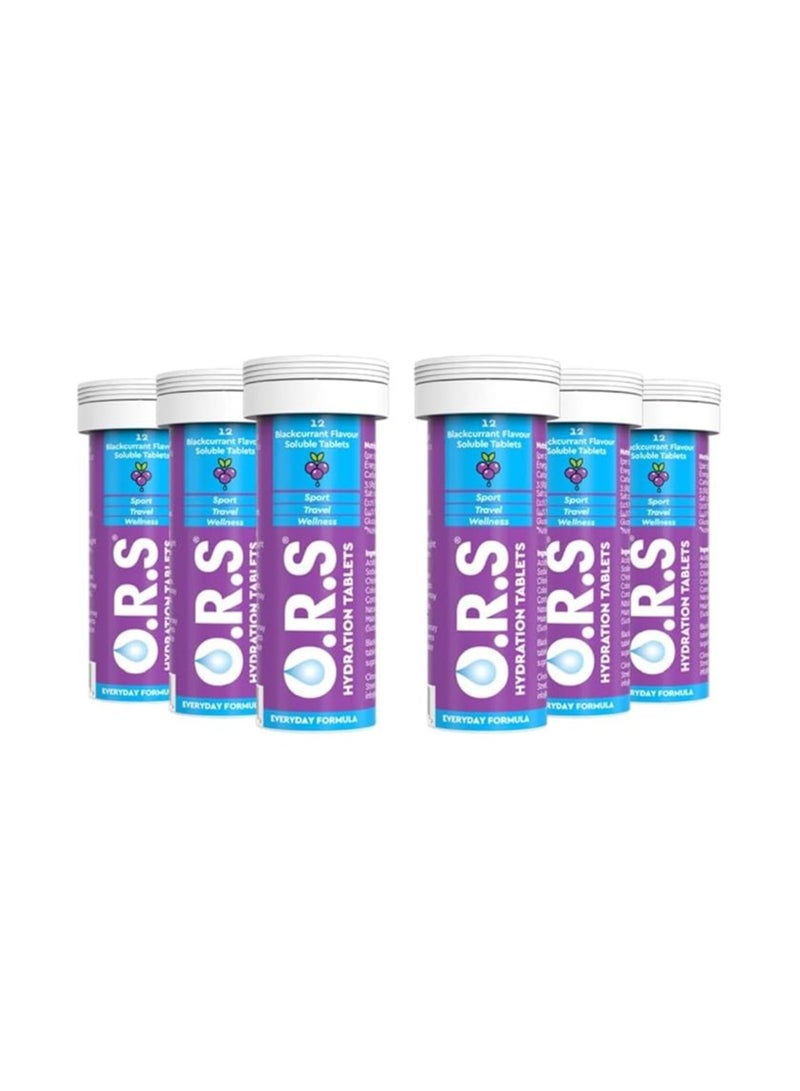 ORS O.R.S Hydration Tablets with Electrolytes Vegan Soluble Hydration Tablets with Natural Blackcurrant Flavour, 72 Tablets - Image 1