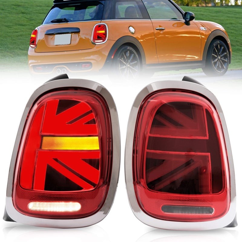 VLAND Tail lights Assembly Fit for 20142021 BMW Mini Cooper F55 F56 F57 Chrome and Red