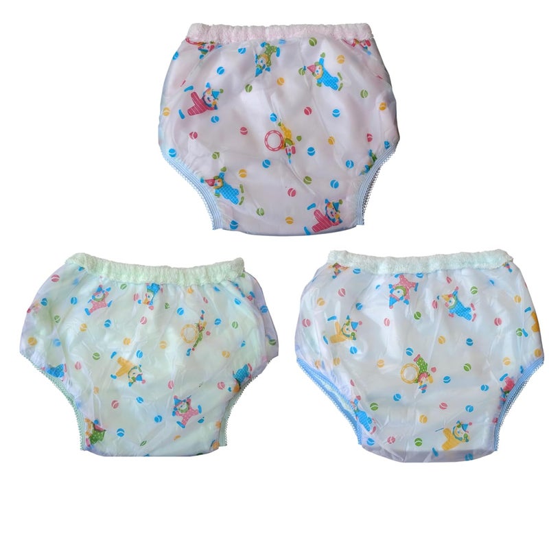 حفاضات قماشية قابلة للغسل وإعادة الاستخدام للأطفال (3-6 أشهر) للتدريب على استخدام المرحاض - متعددة الألوان - عبوة من 3 قطع - Image 1