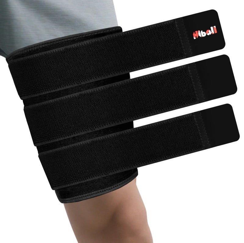 Hiball Adjustable Thigh and Hamstring Compression Sleeve with 3 Pressure Straps Thigh Brace for Women Men NonSlip Hamstring Compression Wrap Quad Support Bandage Upper Leg Brace for Pulled Groin - Image 3