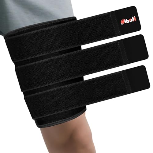 Hiball Adjustable Thigh and Hamstring Compression Sleeve with 3 Pressure Straps Thigh Brace for Women Men NonSlip Hamstring Compression Wrap Quad Support Bandage Upper Leg Brace for Pulled Groin - Image 2