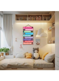 wallkriti wallkriti Inspirational Wall Hanging with Positive Affirmations for Girls 9 Wooden Plaques MultiColour  - Image 3