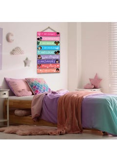 wallkriti wallkriti Inspirational Wall Hanging with Positive Affirmations for Girls 9 Wooden Plaques MultiColour  - Image 2