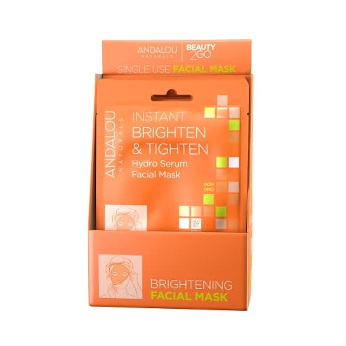 Andalou Naturals Instant Brighten & Tighten Hydro Serum Facial Mask, 0.6 Fluid Ounce - Image 1