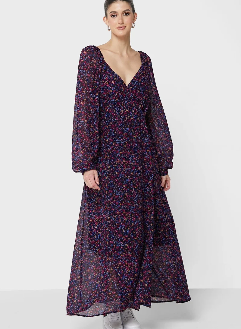 TOMMY HILFIGER Floral Print Wrap Dress