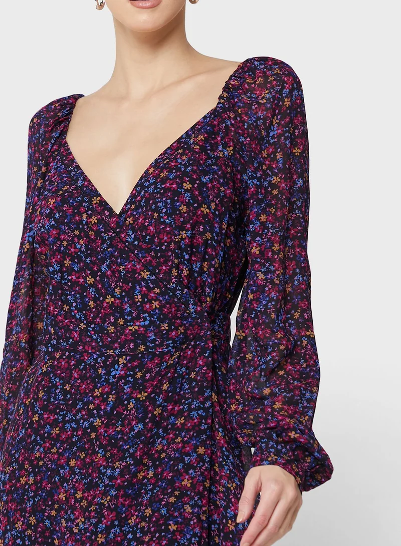 TOMMY HILFIGER Floral Print Wrap Dress