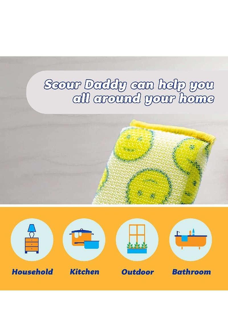 Scrub Daddy - Scour Daddy Multi Surface ArmourTec Mesh Scouring Pad, Absorbent, Soft in Warm Water, Firm in Cold, Scratch Free, Odor Resistant, Easy to Clean, Multicolour, Set Of 3. - Image 1