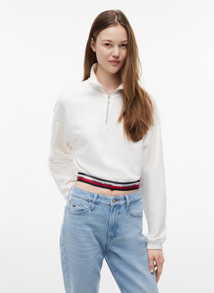 TOMMY JEANS Boxy Quarter-Zip Sweatshirt - Image 1