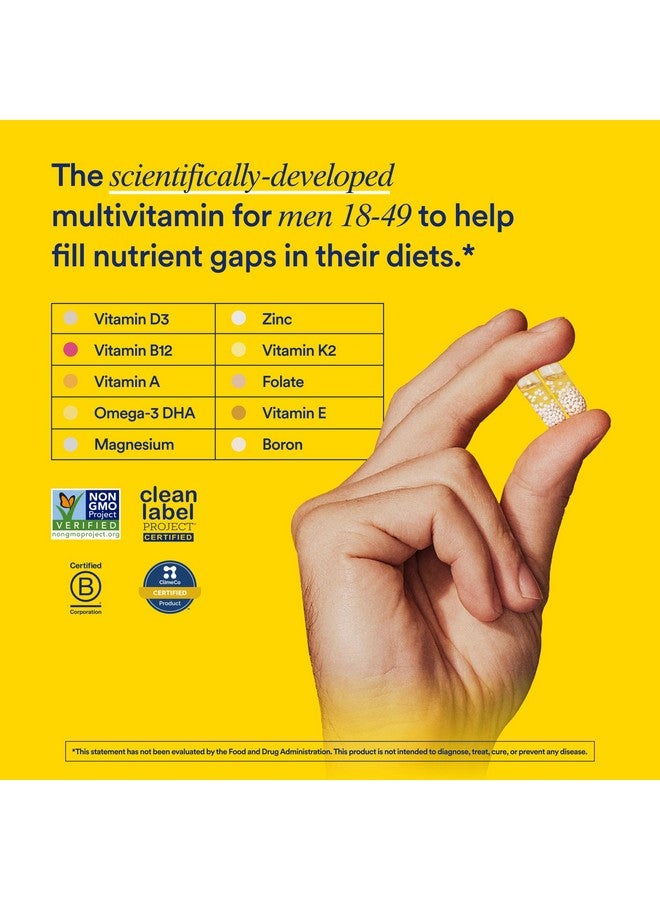 Ritual Multivitamin for Men 18+ with Zinc, Vitamin A and D3 for Immune Function Support*, Omega-3 DHA, B12, K2, Gluten Free, Non-GMO, Vegan, Mint Essenced, 30 Day Supply - Image 2