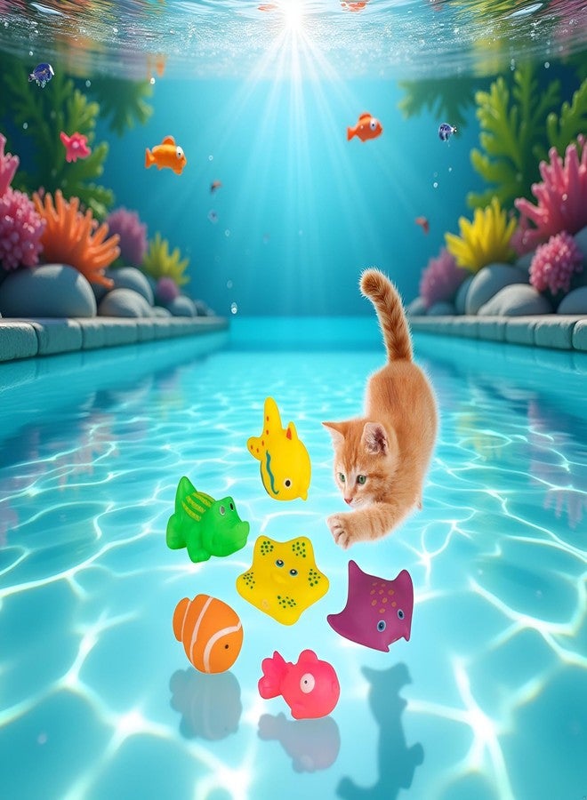 Jizlan 6 Pcs Pool Cat Interactive Toy, Cat Pool Toys, Floating Water Toy, Pet Kitten Swimming Bathing Fish Toy,Bath Toys, Sensory, Cats for Endless - Image 4