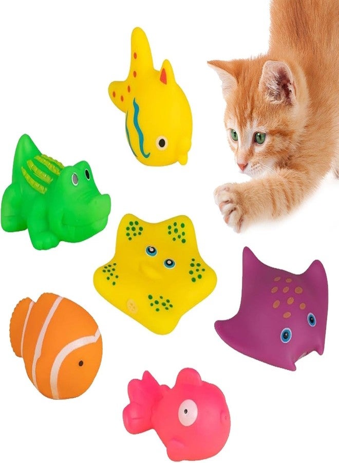 Jizlan 6 Pcs Pool Cat Interactive Toy, Cat Pool Toys, Floating Water Toy, Pet Kitten Swimming Bathing Fish Toy,Bath Toys, Sensory, Cats for Endless - Image 1