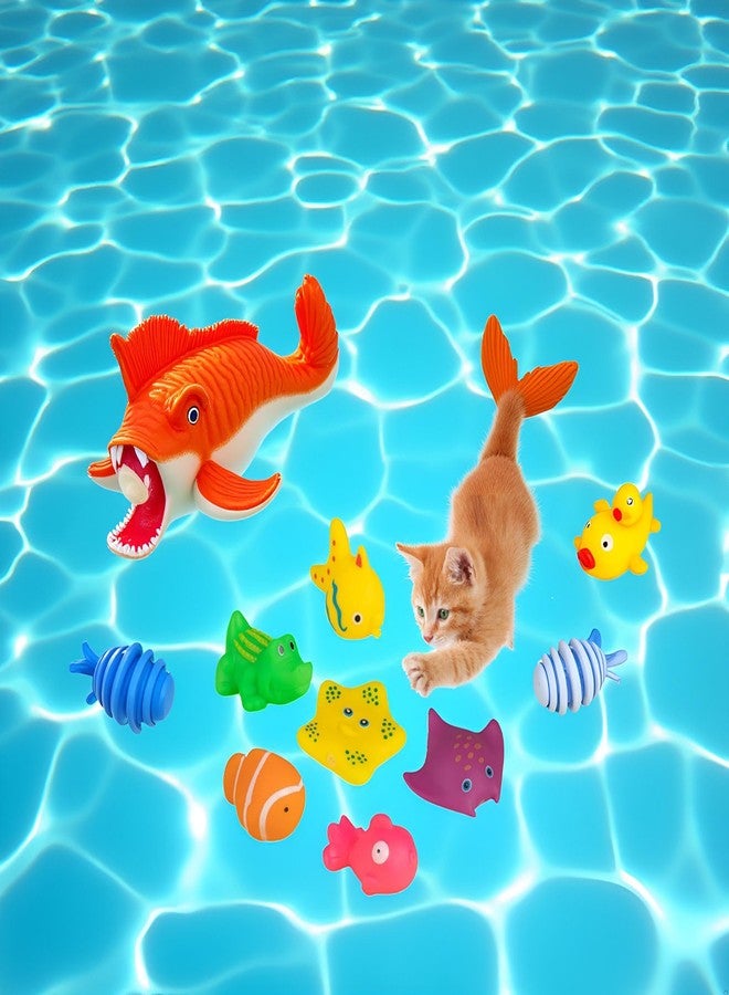 Jizlan 6 Pcs Pool Cat Interactive Toy, Cat Pool Toys, Floating Water Toy, Pet Kitten Swimming Bathing Fish Toy,Bath Toys, Sensory, Cats for Endless - Image 3