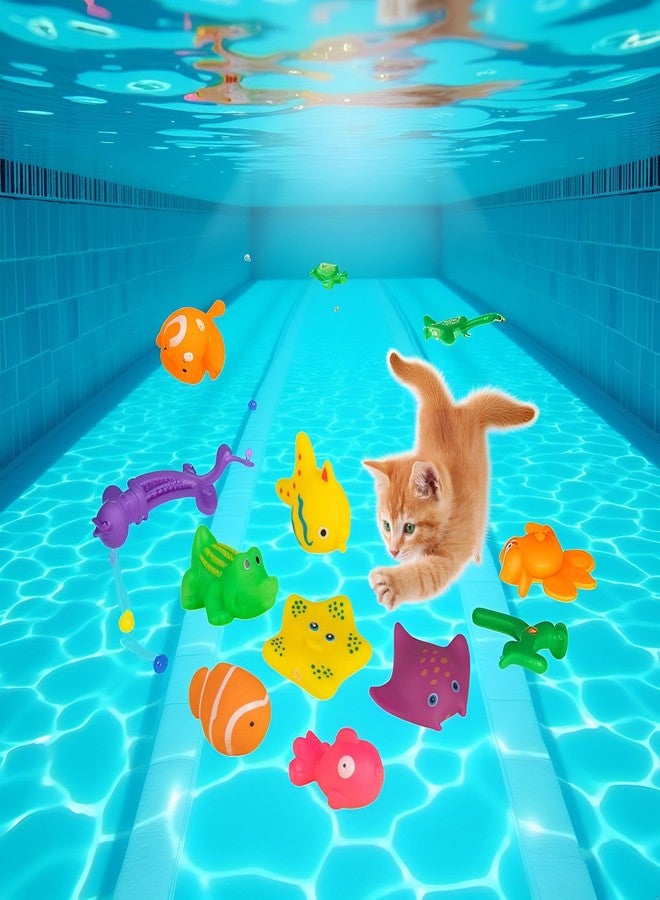 Jizlan 6 Pcs Pool Cat Interactive Toy, Cat Pool Toys, Floating Water Toy, Pet Kitten Swimming Bathing Fish Toy,Bath Toys, Sensory, Cats for Endless - Image 5