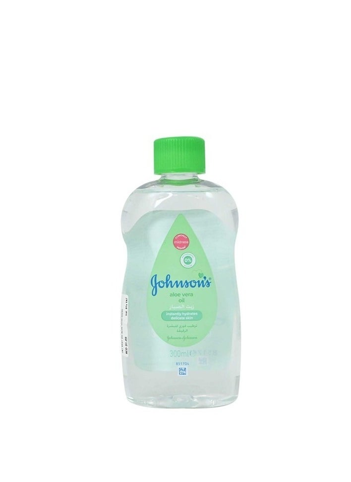 Johnson's Baby - Baby Oil Moisturizing with Aloe Vera Hydrate and Nourish Baby Delicate Skin 300ml - Image 1