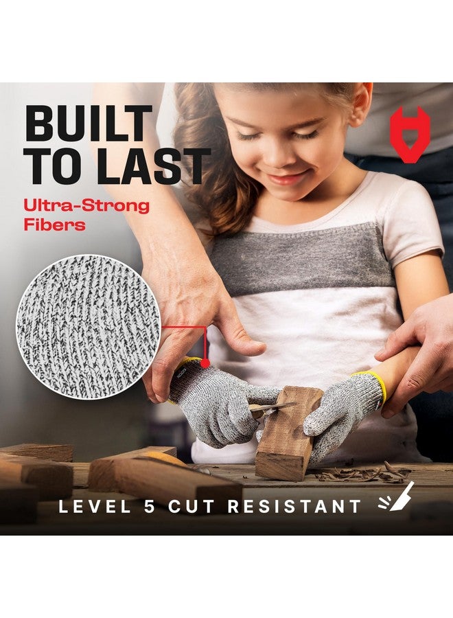 NoCry Kids Cutting Gloves, XS (8-12 Years) - 100% Food Grade and Level 5 Protection - Comfortable and Lightweight, Yet Tough - Ambidextrous - Ideal for Fishing, Wood Carving and Whittling - Image 3