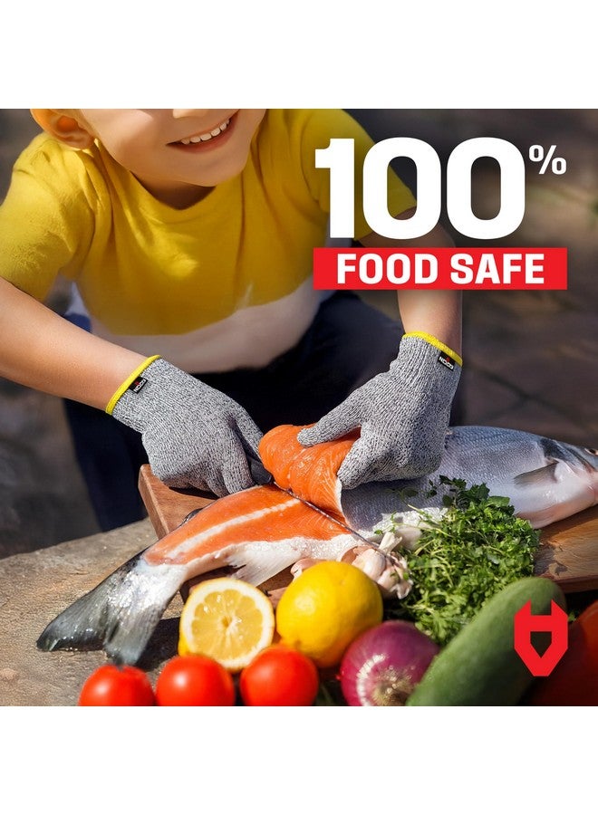 NoCry Kids Cutting Gloves, XS (8-12 Years) - 100% Food Grade and Level 5 Protection - Comfortable and Lightweight, Yet Tough - Ambidextrous - Ideal for Fishing, Wood Carving and Whittling - Image 4