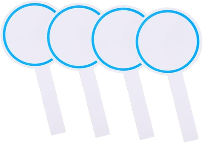 4 Pcs Blue Handheld Dry Erase Whiteboard Paddles With Eraser And Paper For Kids - Image 1