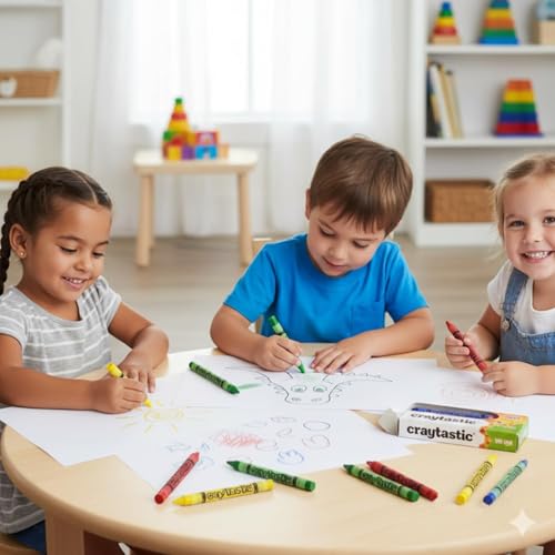 Craytastic! 52 Sets of 4-Packs in Cello (208 Count total bulk Crayons) - Large Box of Crayons Bulk For School Teachers, Restaurants, Party Favors, Crayon Packs, Non-Toxic - Image 2