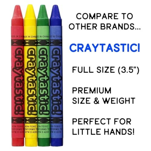 Craytastic! 52 Sets of 4-Packs in Cello (208 Count total bulk Crayons) - Large Box of Crayons Bulk For School Teachers, Restaurants, Party Favors, Crayon Packs, Non-Toxic - Image 3